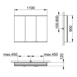 Зеркальный шкаф Keuco Royal Modular 800301111000300 110 см